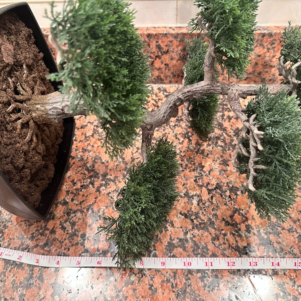 Artificial Elegant Bonsai Pine Tree Plastic Simulation Potted Plant Decorative - Picture 7 of 16